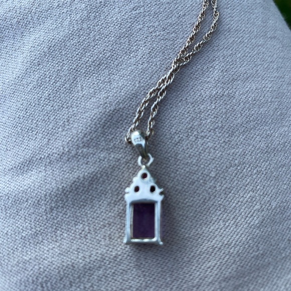 Sterling Amethyst and Ruby Pendant - Picture 8 of 14